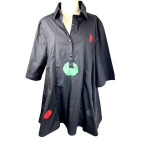 Bella Blue womens Artsy fun  tunic XL 44ch 52 h 31 L side pockets